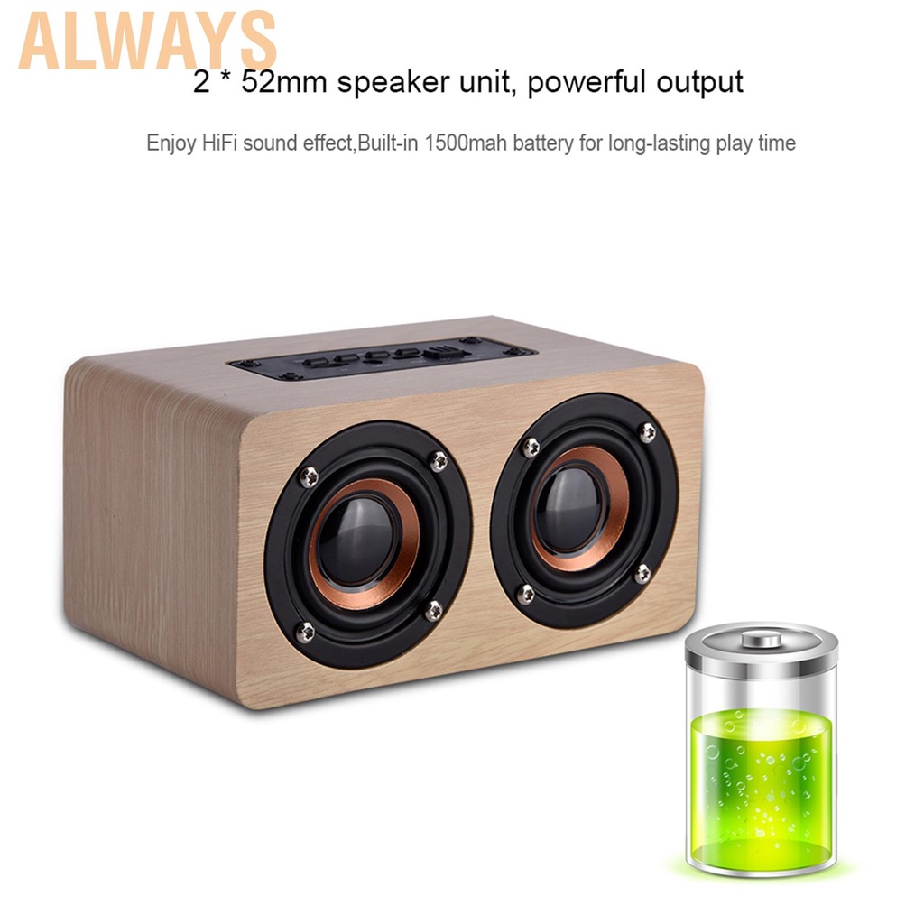 Loa Bluetooth không dây mini kiểu gỗ