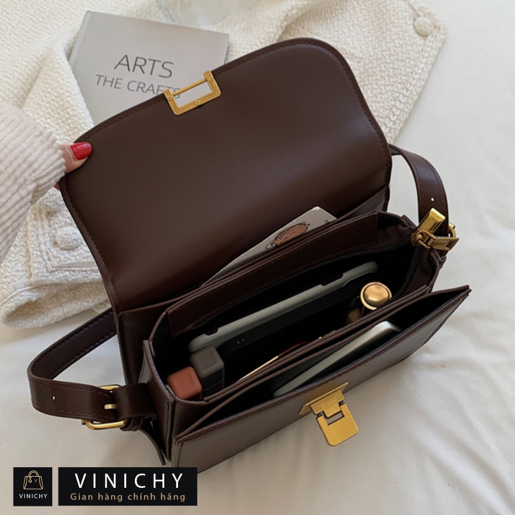 Túi xách nữ đeo chéo, đeo vai, túi đi chơi, đi học VINICHY, da đẹp, cao cấp size 22cm HA166