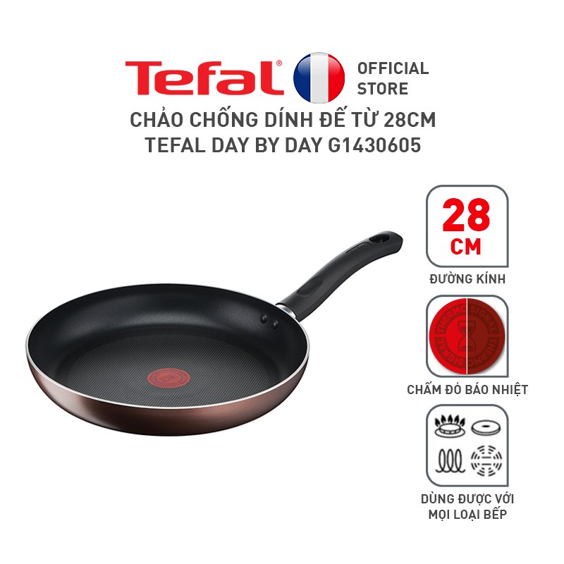 Chảo chống dính đế từ Tefal Day by Day 28cm G1430605
