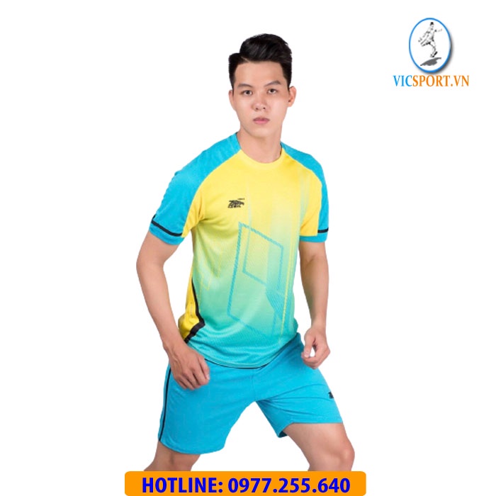 Áo Đá Banh Không LOGO  RIKI GEM Vàng chất lượng thoáng mát Cao Cấp - Vicsportvn