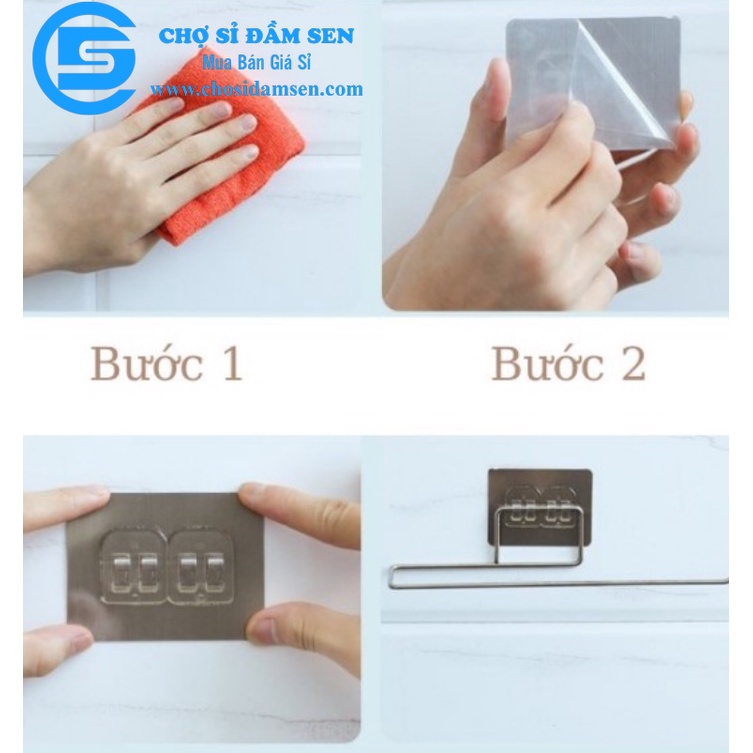 Thanh Móc Inox treo Cuộn giấy, Khăn lau bếp, Giấy vệ sinh dán tường chắc chắn. Thanh treo đồ dùng đa năng  G285-ThanhMoc