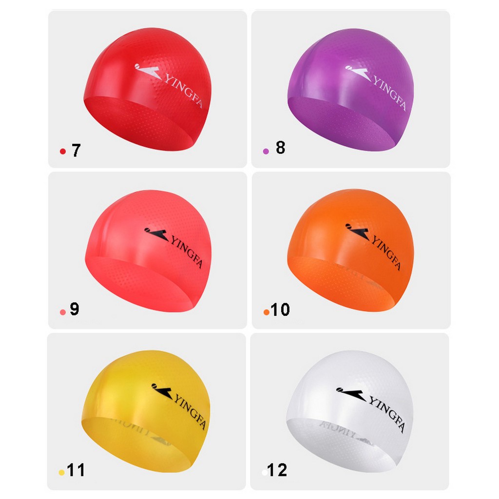 Mũ bơi Yingfa normal dot cap trơn sần C0068 - inbox để chọn màu