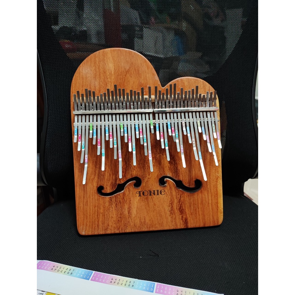 Đàn kalimba 38 phím Tonic gỗ Cherry hàng chính hãng- Tặng túi nhung, phụ kiện, HDSD, giấy dán