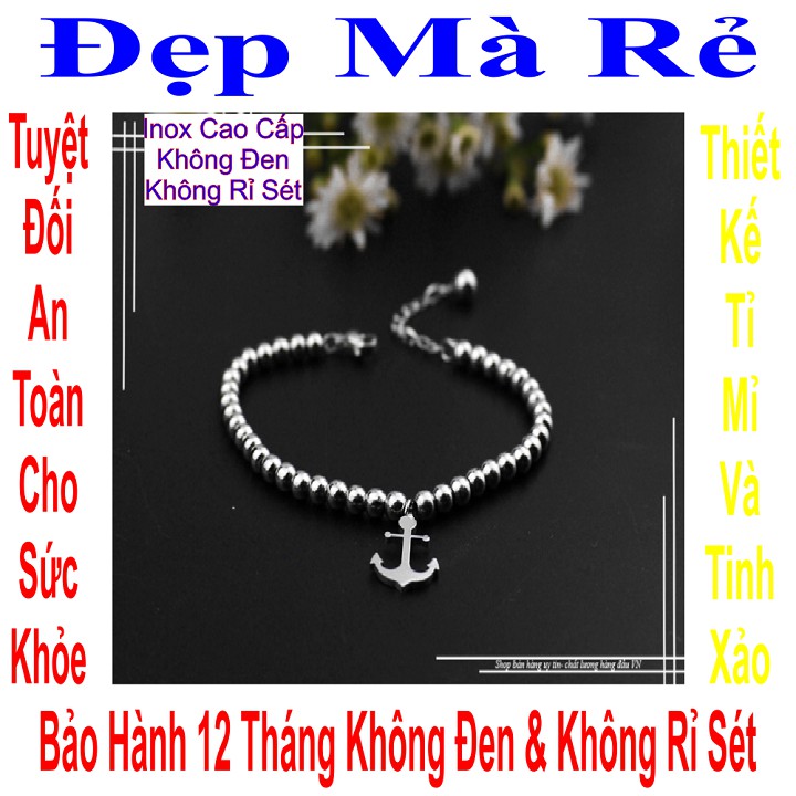 Lắc chân inox cho bé trai mặt mỏ neo - An toàn cho trẻ - Cam kết 1 đổi 1 nếu hoen , gỉ sét