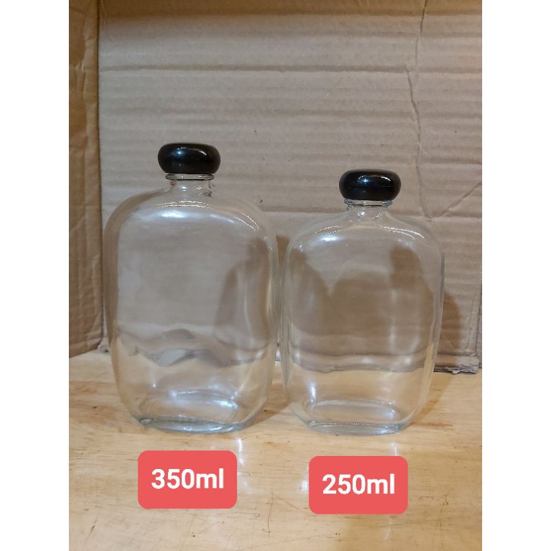 chai thủy tinh 350ml thân bầu dẹp nắp nhựa | BigBuy360 - bigbuy360.vn