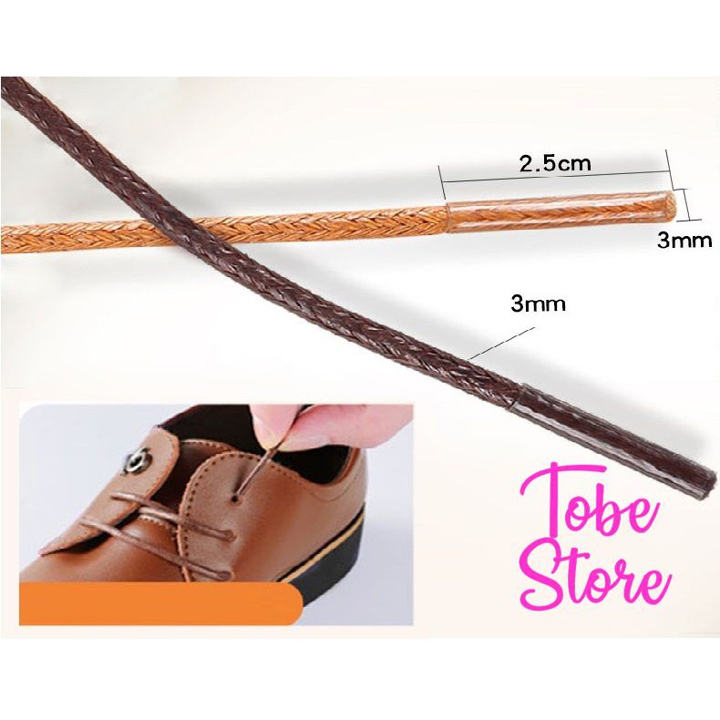 Dây giày nam nữ sáp tròn dùng cho giày da, giày tây, giày thời trang cao cấp có phủ sáp chống nước bền đẹp