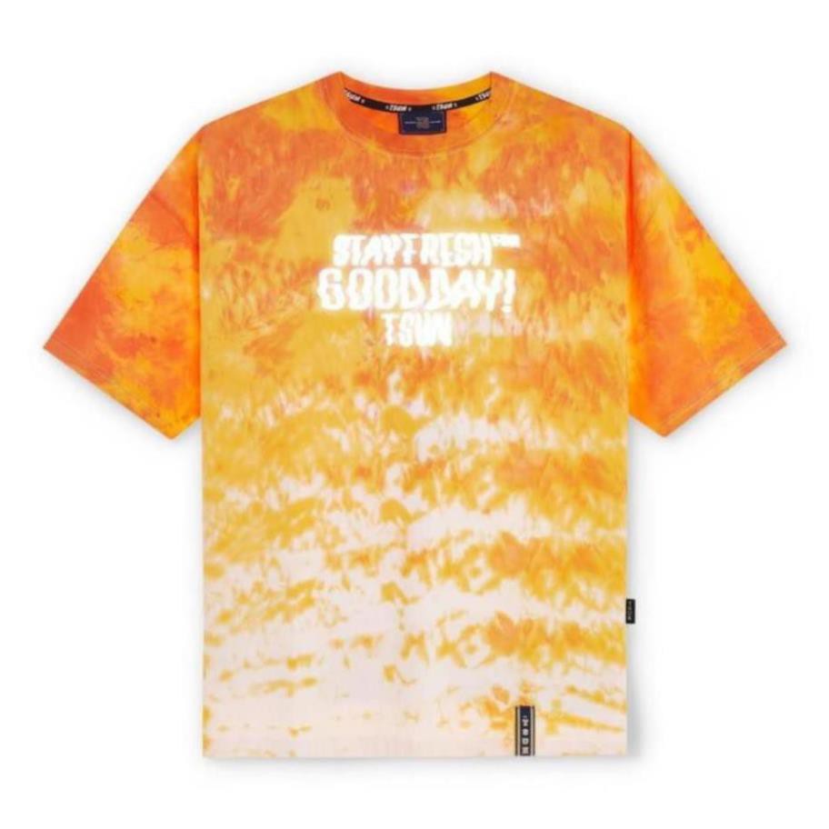 Áo thun loang màu TSUN phản quang -Flame TieDye Cam