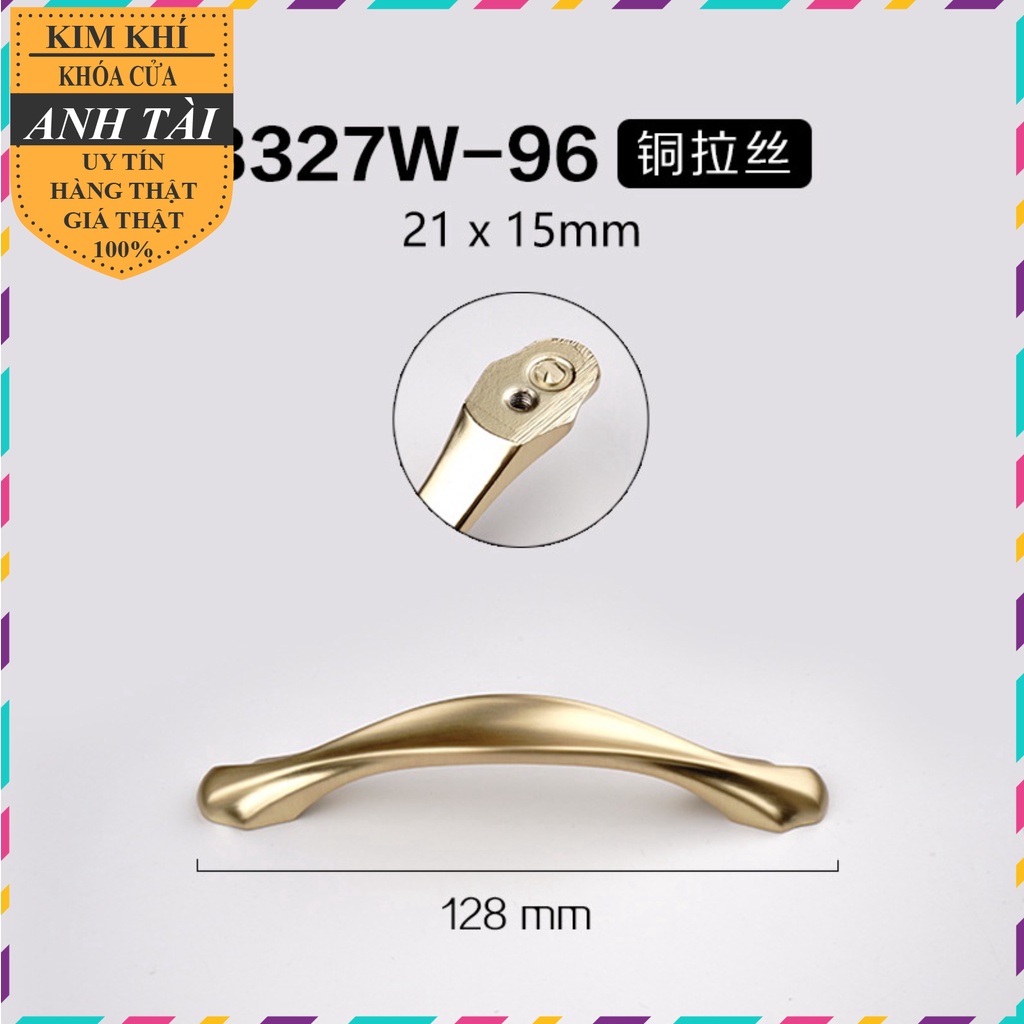 Tay nắm ngăn kéo tủ, tay tủ bếp, tủ áo dùng trong nội thất họp kim nhôm phay xước màu vàng nhập khẩu