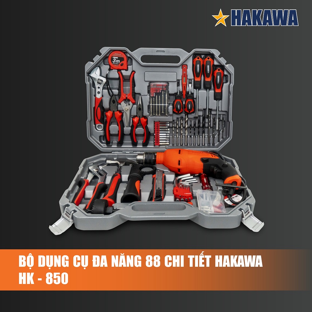 Bộ máy khoan gia đình (88 chi tiết ) HAKAWA - HK-850 - Sản phẩm chính hãng - Bảo Hành·2 năm