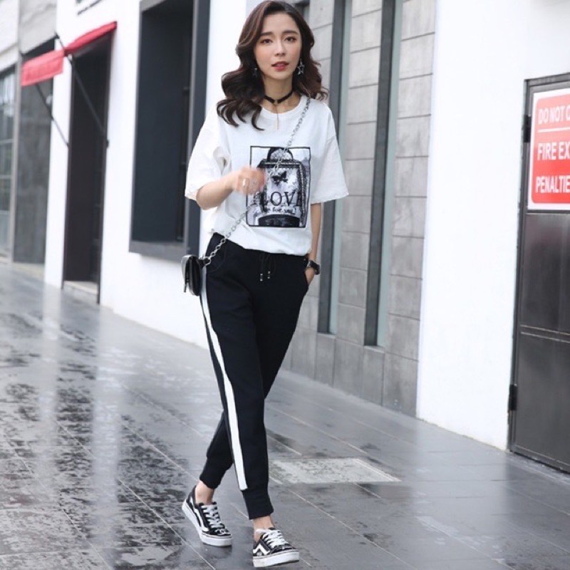 Quần Sọc Trắng Thể thao - Chất Co Dãn