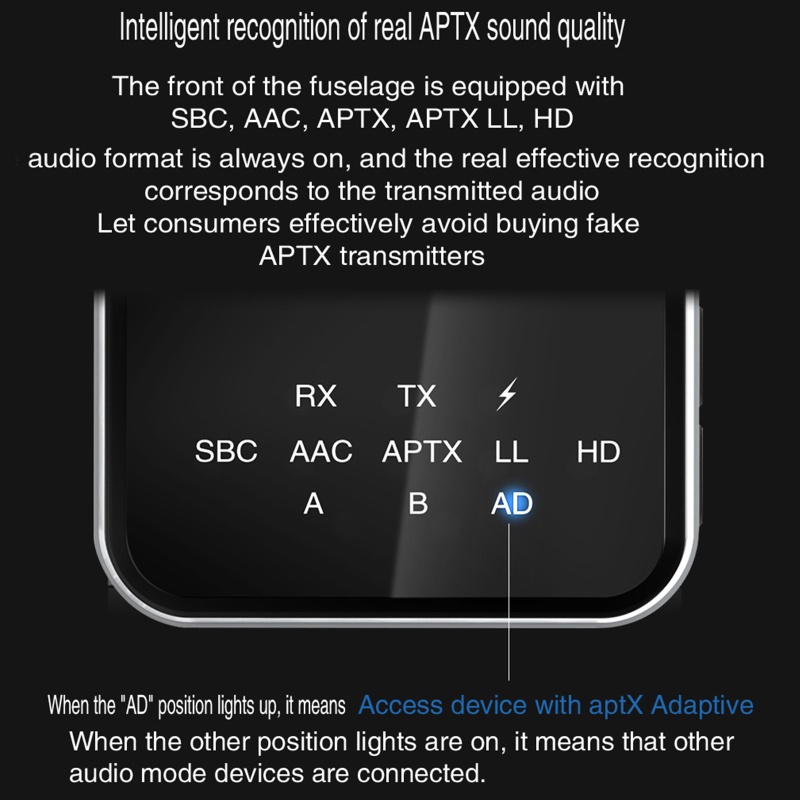 Thiết Bị Truyền Nhận Tín Hiệu Bluetooth 5.2 aptX-LL 2 Trong 1