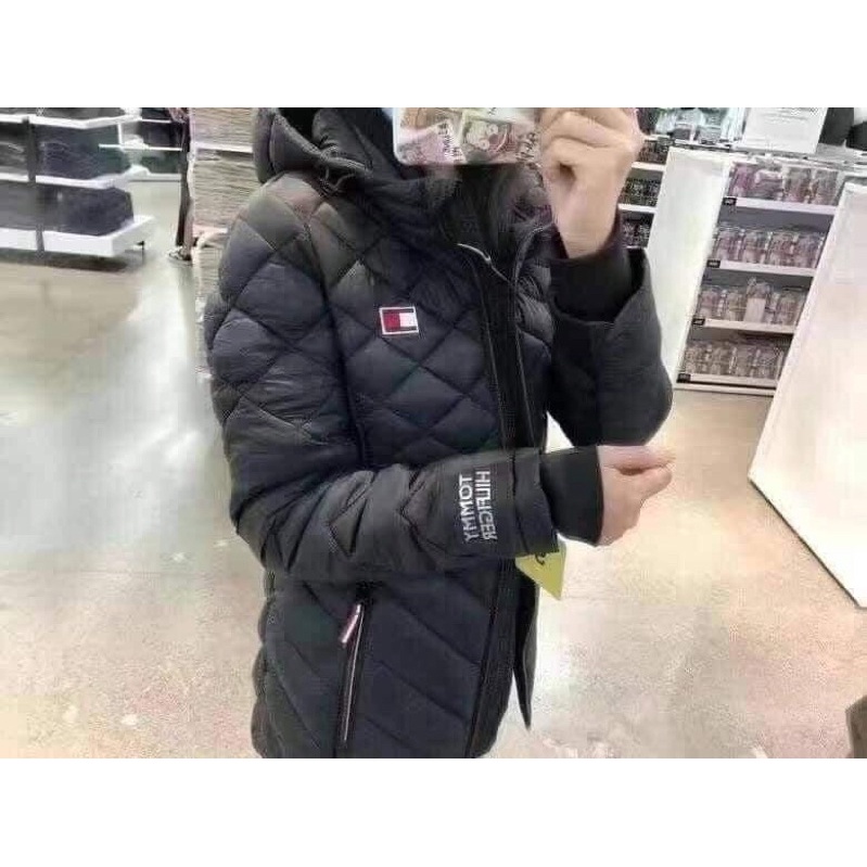 Áo Phao Tommy màu đen chính hãng Size S và Size XS