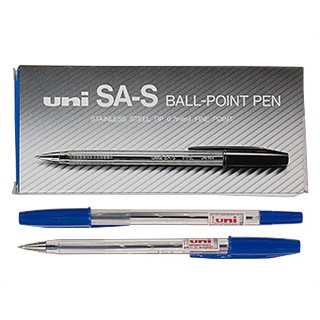[MUA SỈ GIẢM 10%] Bút bi, Viết bi nắp Uni SA-S (bán 12 cây/ Hộp) xanh