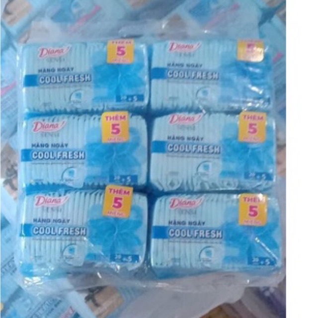 6 GóI Băng vệ sinh Diana Sensi Cool Fresh hàng ngày 20 miếng