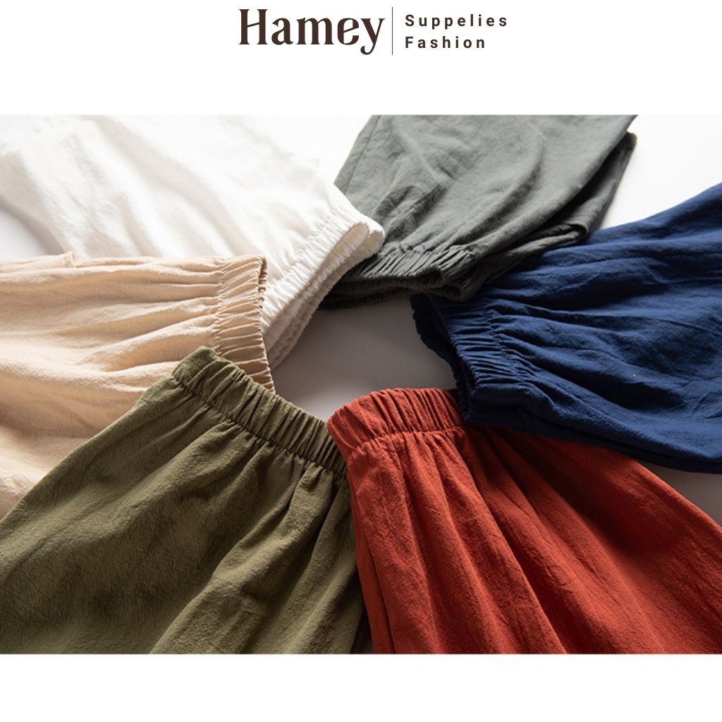 Quần đùi nữ mặc nhà HAMEY quần short nữ vải đũi đẹp form dễ mặc chất siêu mát nhiều màu cá tính | BigBuy360 - bigbuy360.vn