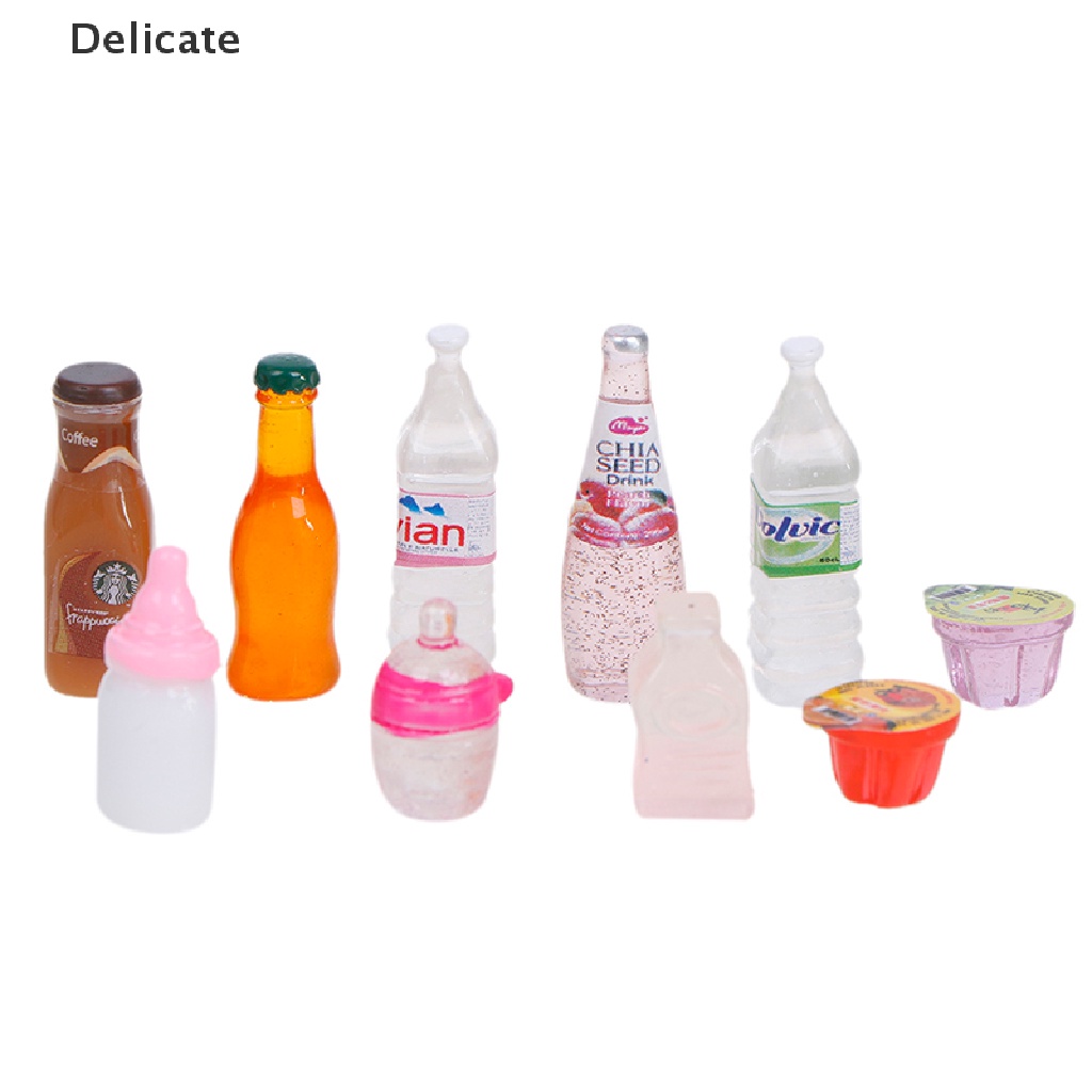 |Tinh Tế| Set 10 Mô Hình Chai Nước Mini Dùng Để Trang Trí Nhà Búp Bê