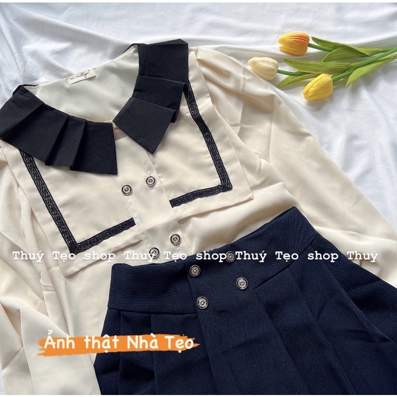 SET THUỶ THỦ ÁO SƠ MI CHÂN VÁY XINH XẮN