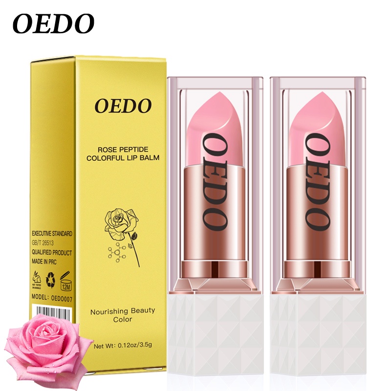 Bộ 2 OEDO Rose Peptide Nourishing Colorful Lip Balm Antifreeze Anti Chapped Repair Moist