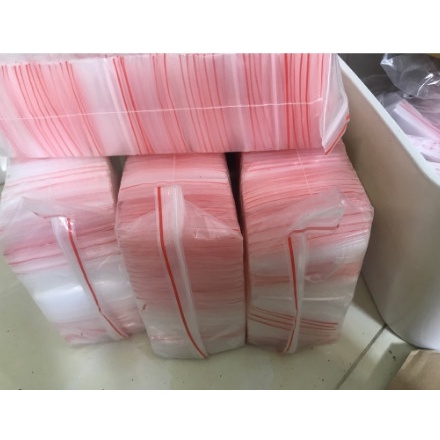 Túi Zip Chỉ Đỏ 1kg Túi Khóa Zip Bấm Miệng Loại Dày Hàng Có Sẵn Nhiều Kích Thước
