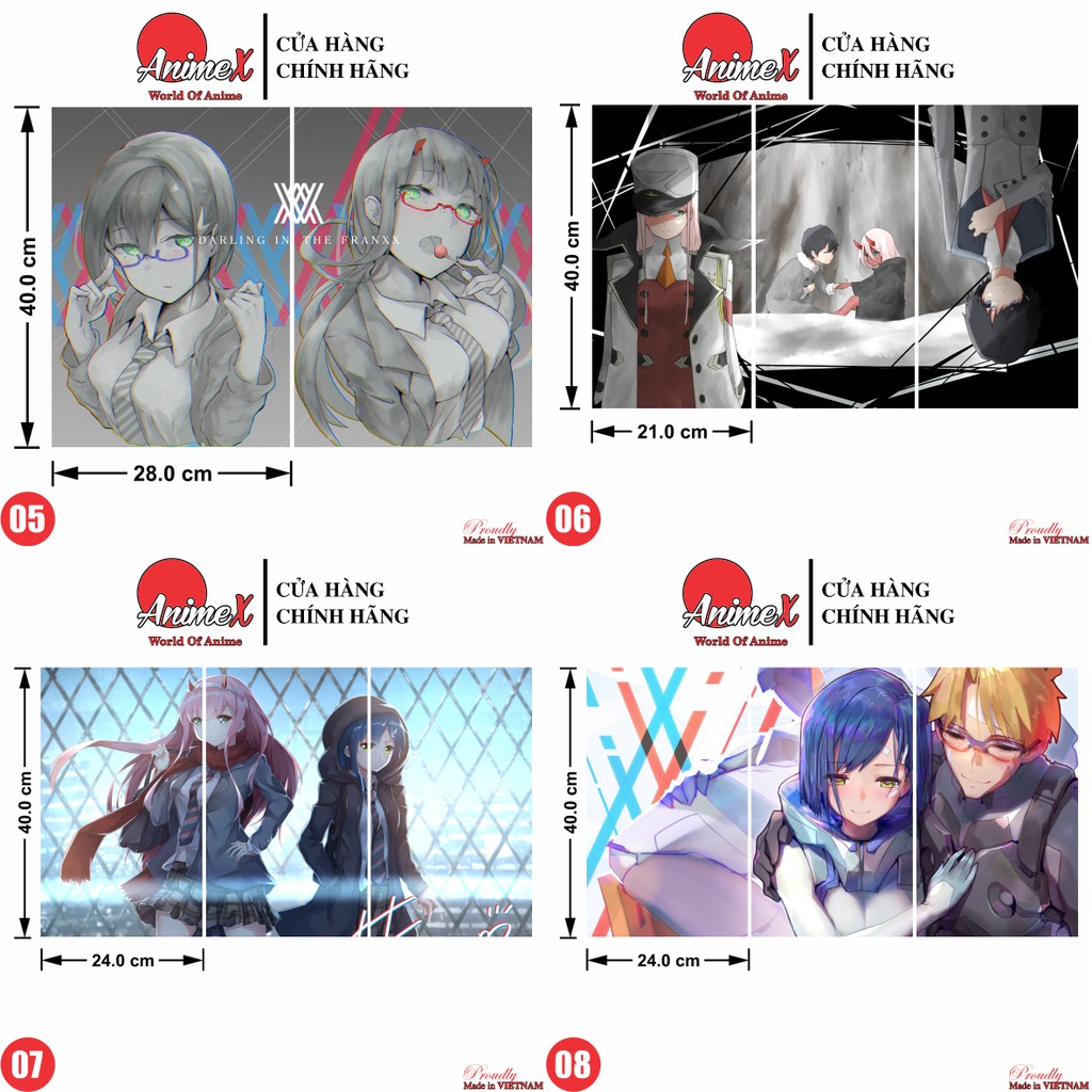 Combo 2 Tấm Poster Áp Phích A3 Anime Darling in the FranXX - Chiến Trận Người Máy - DarliFra - DariFura - By AnimeX