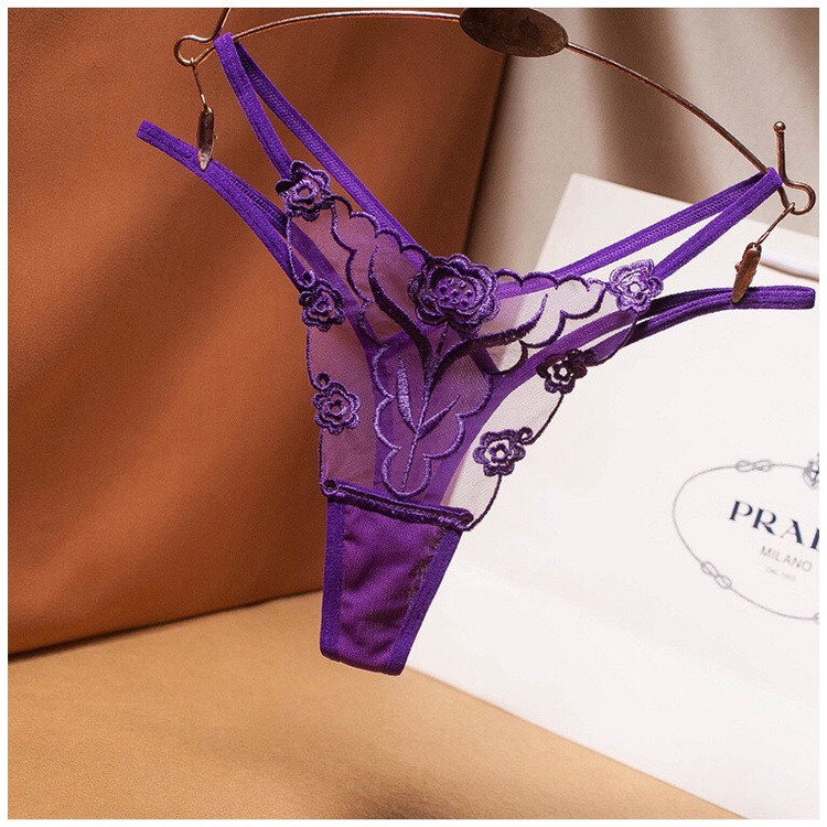 Quần lót ren lọt khe 2 dây xuyên thấu sexy quyến rũ  YiOn Underwear QK03