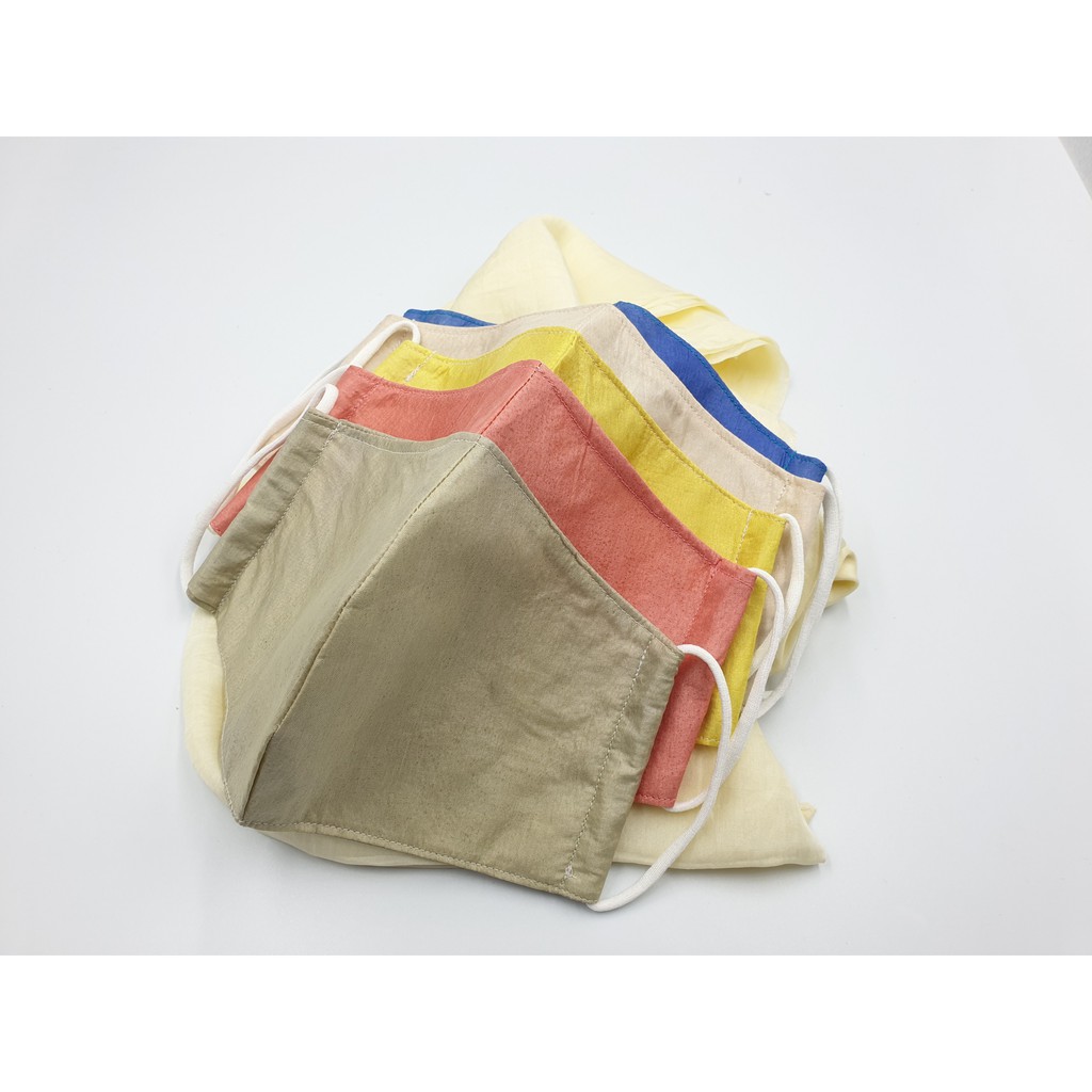 Khẩu trang tơ tằm siêu mềm mát, kháng khuẩn, nhuộm màu tự nhiên 4 lớp cho nữ. | BigBuy360 - bigbuy360.vn