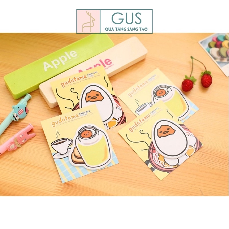 Tập giấy note trứng lười Gudetama, giấy ghi chú đáng yêu Gusshop