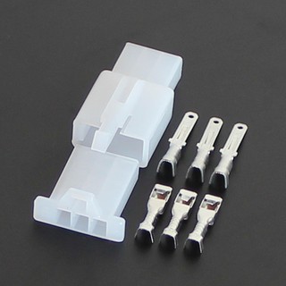 Giắc nối điện xe máy 3P 2.8mm - Bô jack cos nhựa và cos đồng (10 bộ)