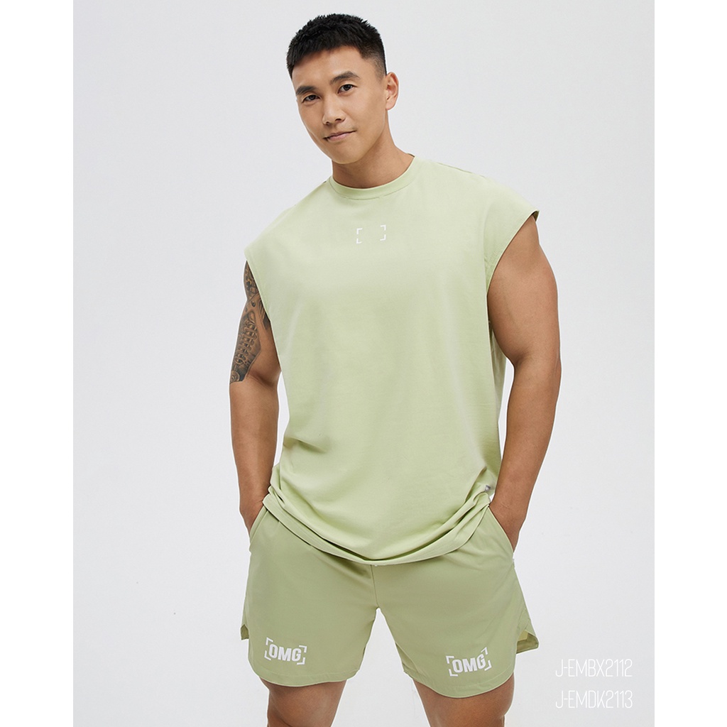 BỘ ÁO QUẦN có tách lẻ OMG SPORTSWEAR EMBX2112 và EMDK2113 nam màu xanh bơ