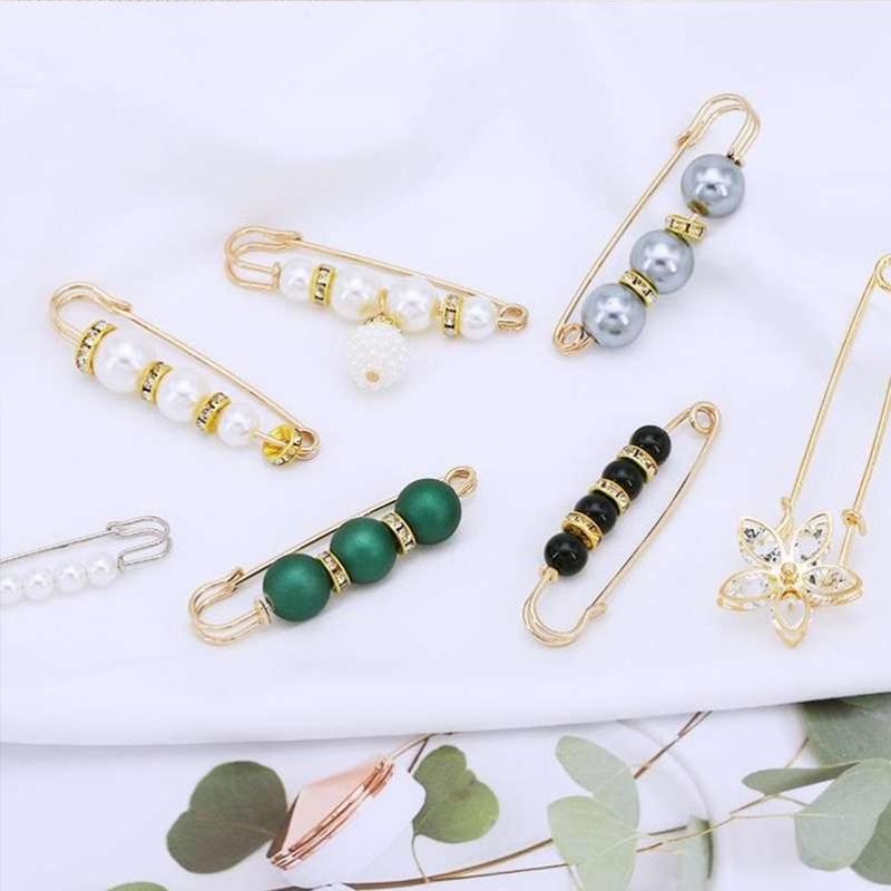 Ghim cài đai quần đính ngọc trai nhân tạo thời trang