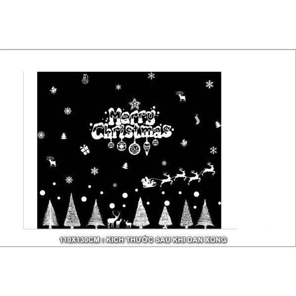 Decal trang trí tường Noel - Rừng Thông Sợi Trắng