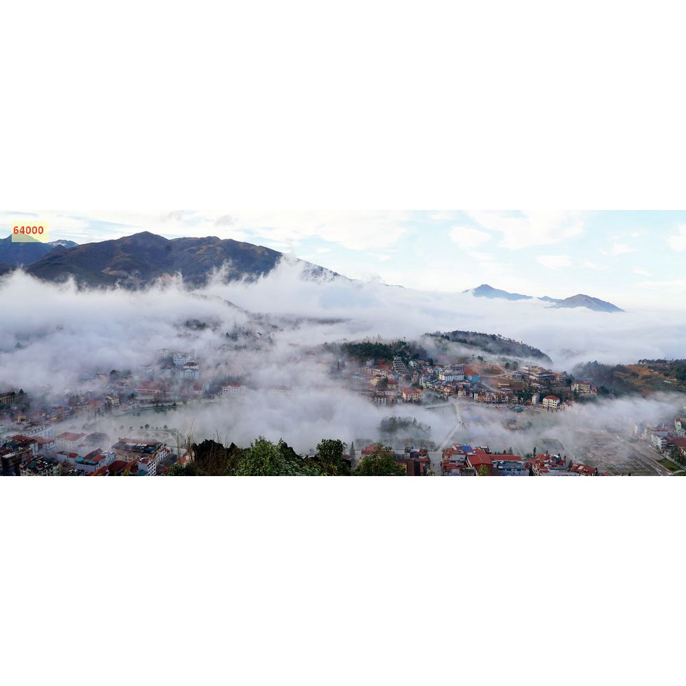 Tranh cánh đồng xanh thiên nhiên tặng keo và dụng cụ dán