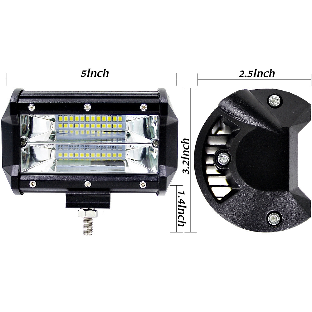 Offroad 14cm 72W LED Work Light Bar Spotlight 12V 60V CAR TRUCK SUV BOAT ATV 4WD DRIVING LED LAMP