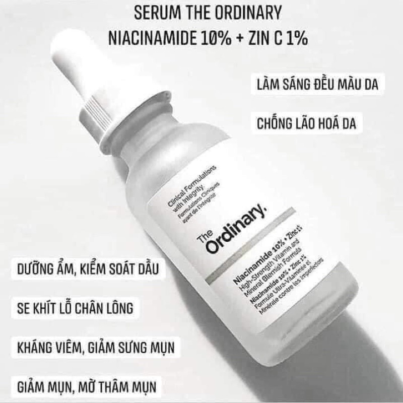 Serum The Ordirany 10%+ zinc 1% bản Canada
