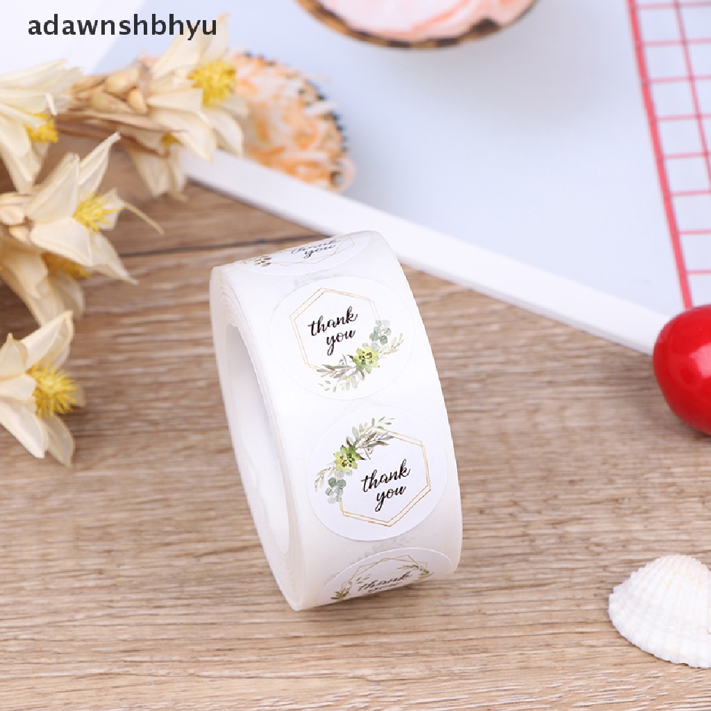 Cuộn 500 Nhãn Dán Trang Trí Niêm Phong Bao Bì In Chữ Thank You Độc Đáo Tiện Dụng