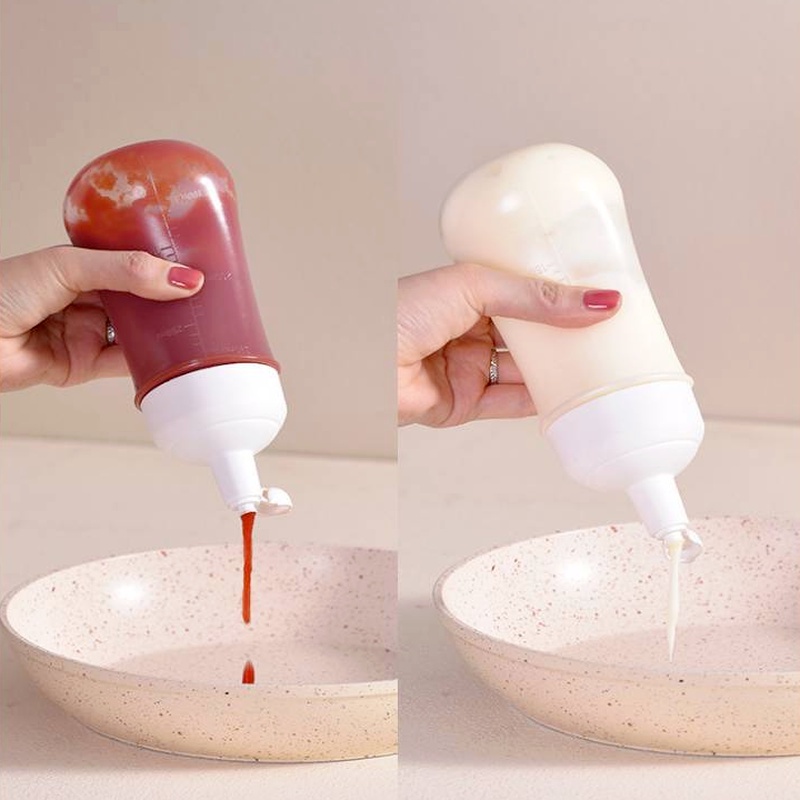 Chai Nhựa Đựng Nước Sốt 350ml Có Thang Đo Tiện Dụng