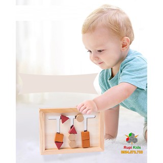 ❤️Đồ chơi gỗ ❤️ xếp hình thông minh vuông tròn tam giác