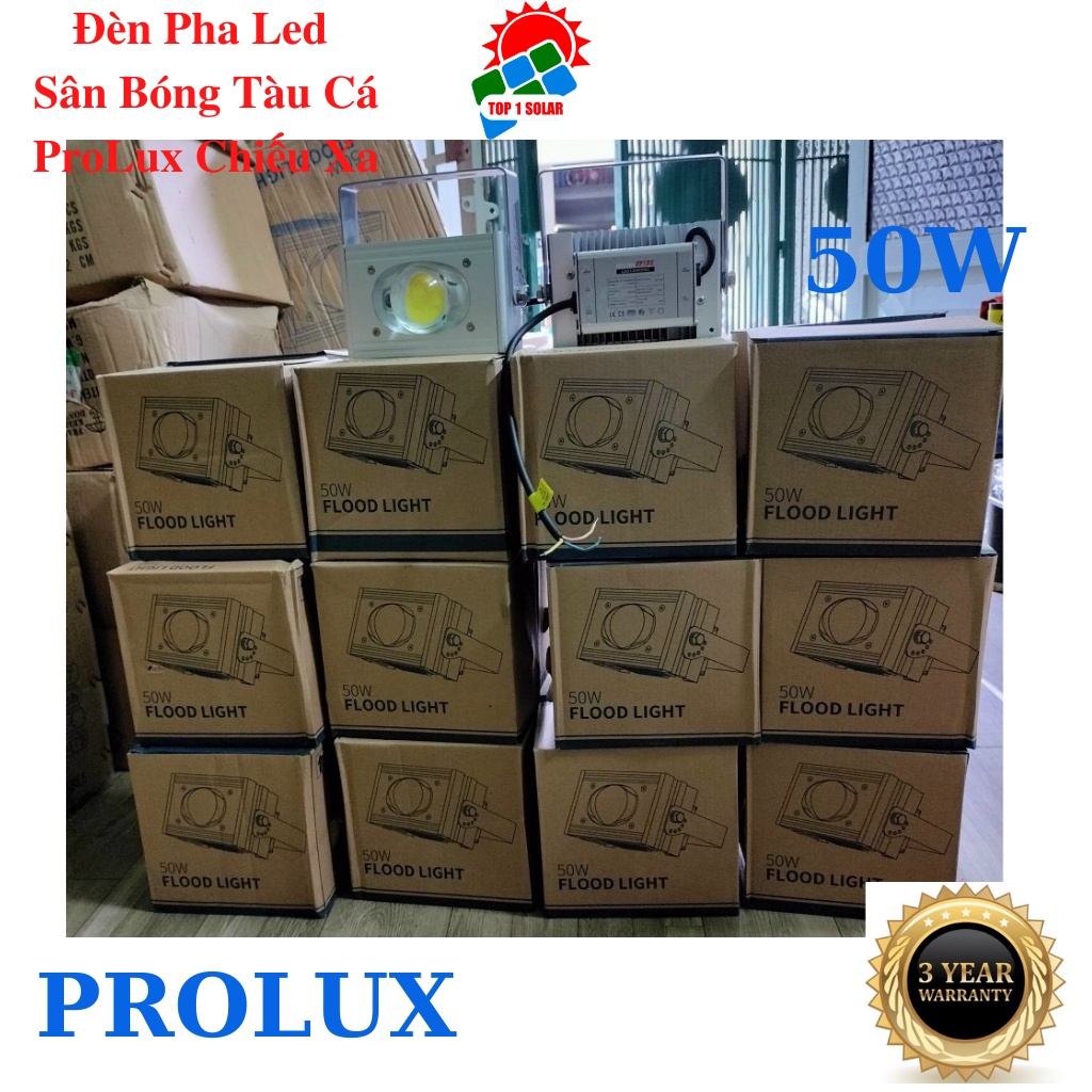 Đèn Pha Led 50W PROLUX Sân Bóng, Sân Tennis Sportlight 1 Mắt, Đèn Tàu Cá Đi Biển Chiếu Xa