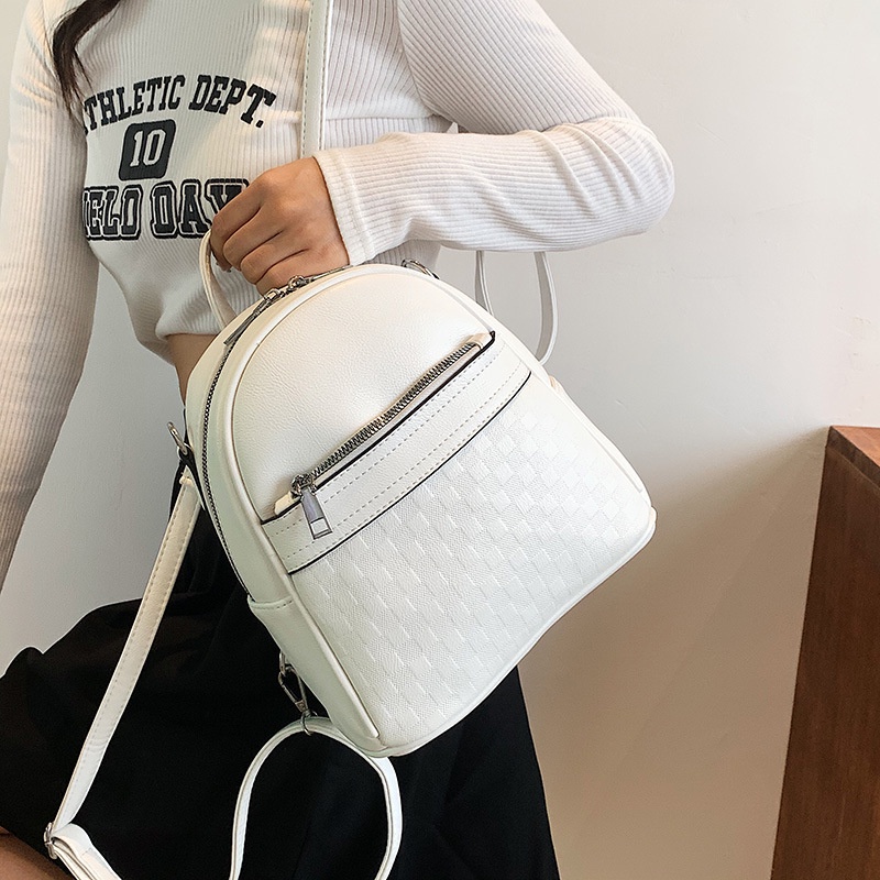 Balo đi học JASMIN NOIR họa tiết caro đơn giản thời trang dành cho nữ