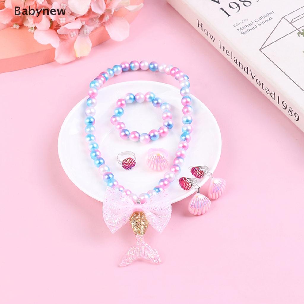 1 Set Vòng cổ Chuỗi Hạt Hình Đuôi Nàng Tiên Cá Cho Bé Gái