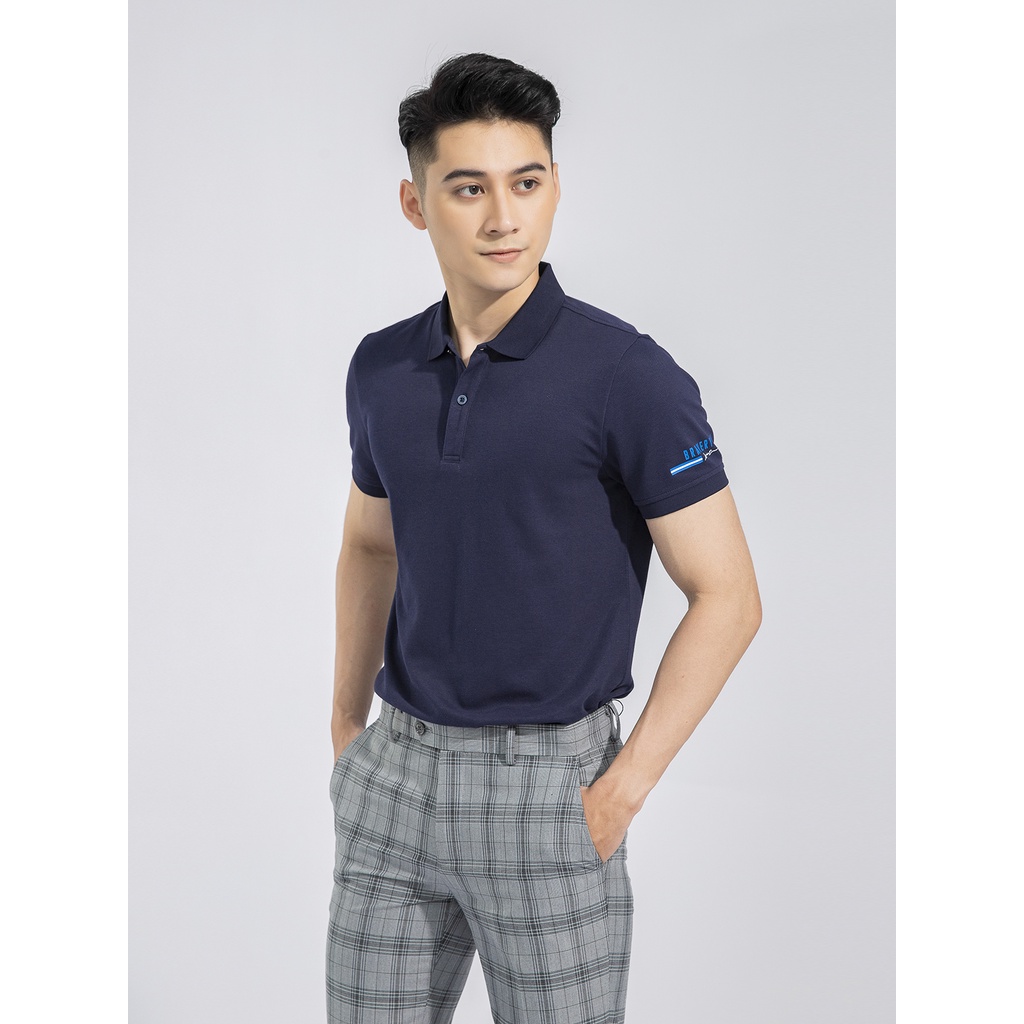 Áo polo nam ARISTINO chất liệu cotton mềm mại, cổ áo dệt rib, tay trái in họa tiết  tinh tế - APS026S1