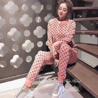 Sét bộ thể thao tay dài in hoạ tiết cá tính