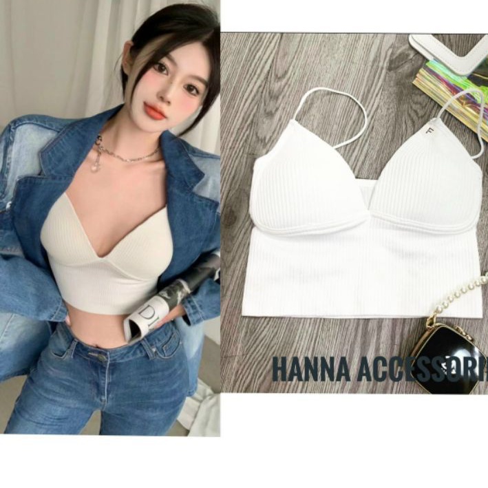 Áo 2 dây pra len gân siêu đẹp có mod ngực xịn xò
