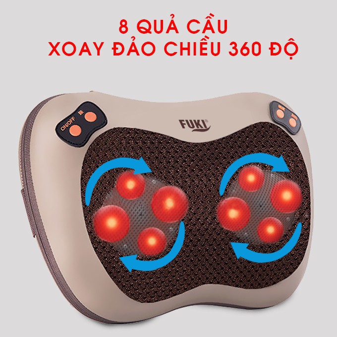 Gối massage hồng ngoại Fuki FK-560 (tuỳ chỉnh tốc độ)