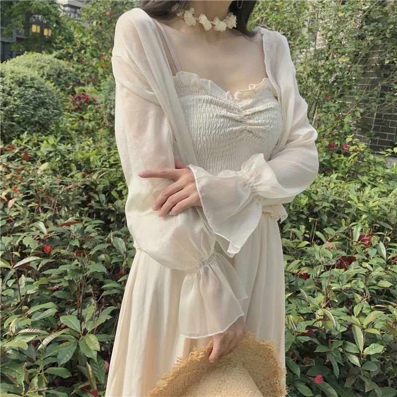Áo Khoác Cardigan Tay Dài Chất Chiffon Thời Trang Cho Nữ