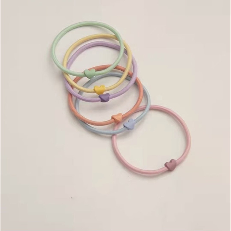 Dây Buộc Tóc Co Giãn Hình Trái Tim Đơn Giản Thời Trang Cho Nữ