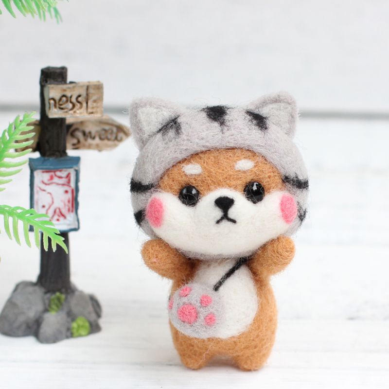 Bộ sản phẩm kim chọc thú bằng len nỉ chưa hoàn thiện tự làm thủ công