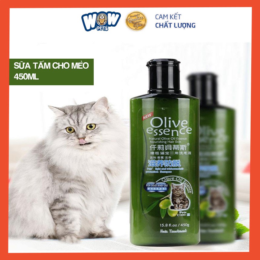 [W003] Sữa tắm Olive cho chó mèo wowpets dầu tắm chó mèo, Dưỡng lông, Khử mùi, ve rận