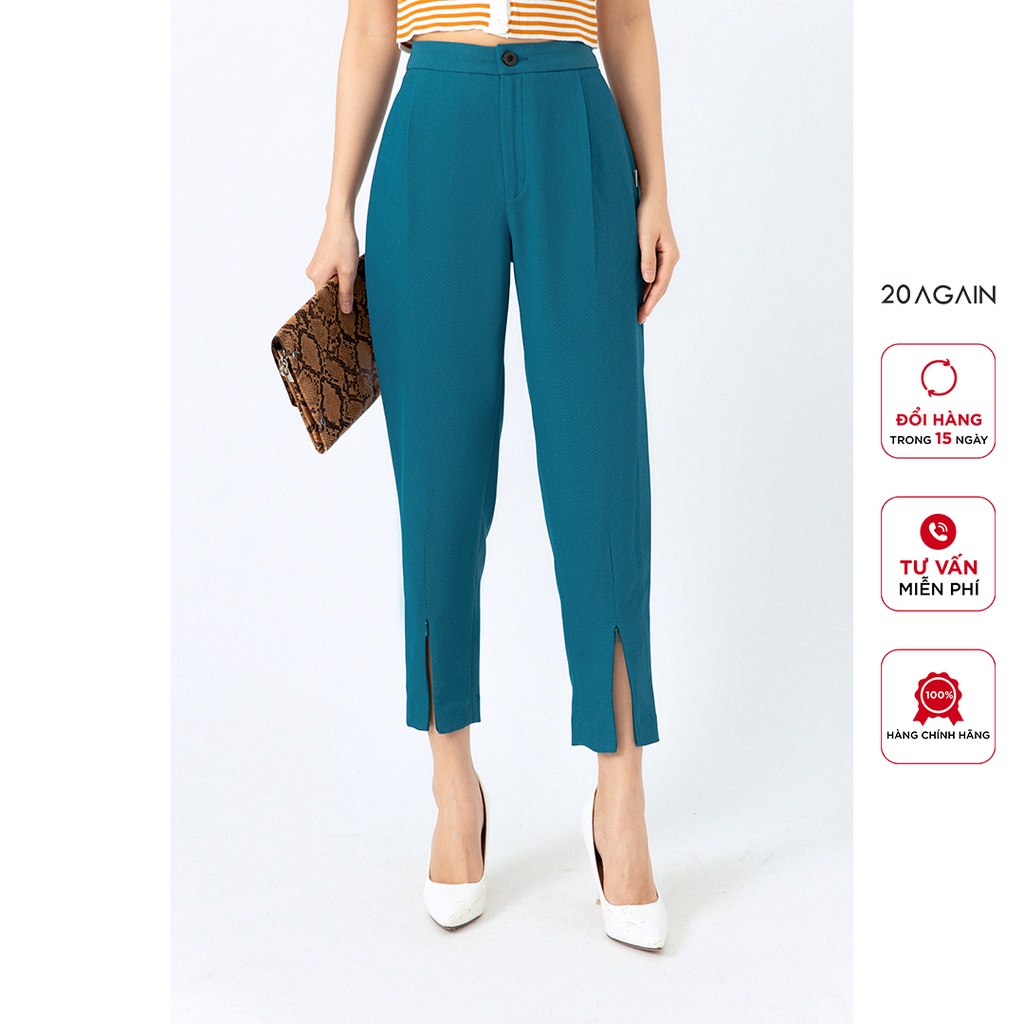 Quần baggy nữ bo gấu 20AGAIN, hàng thiết kế phong cách công sở thanh lịch, tôn dáng QGA1897