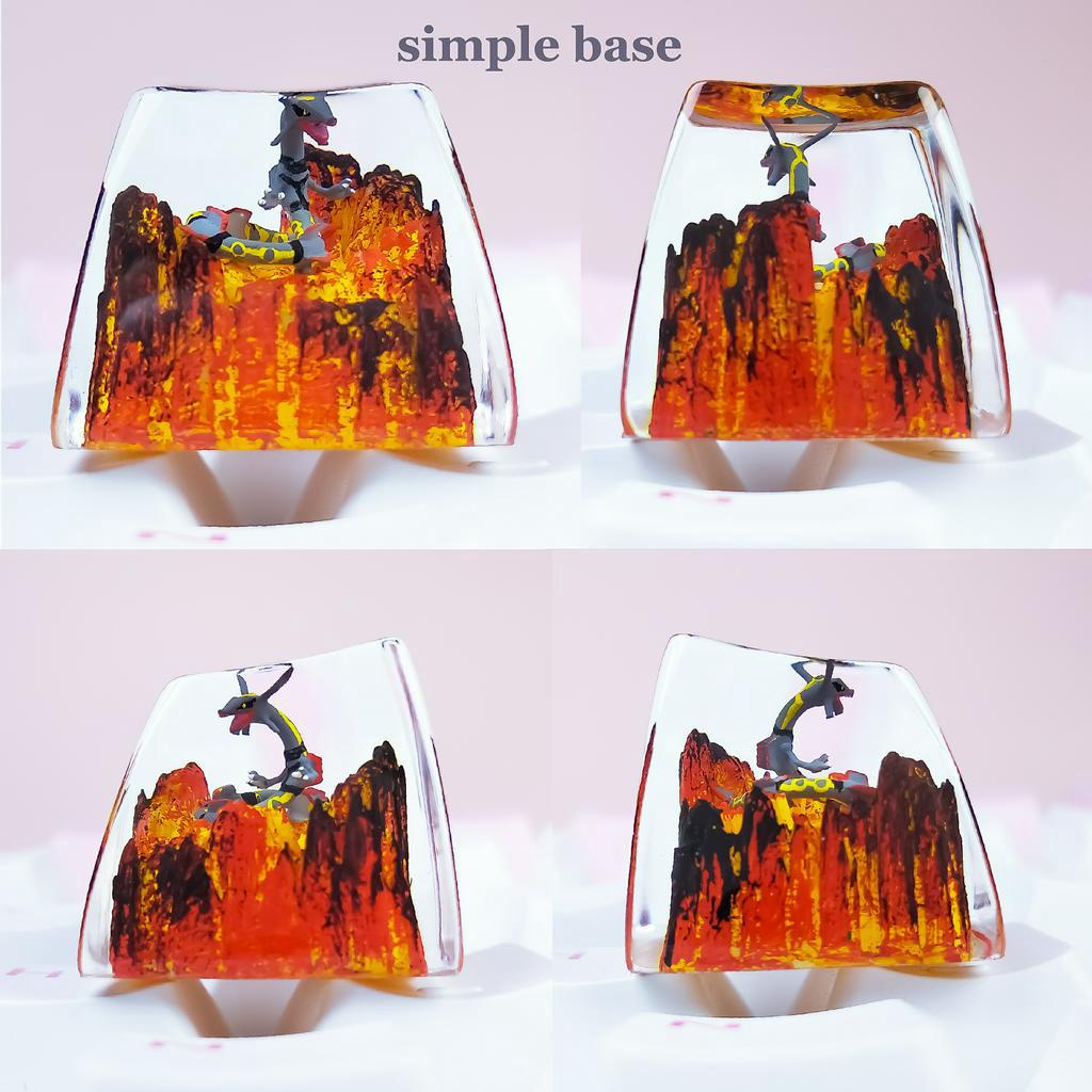 Nút bàn phím Pokemon, nút bàn phím Shiny Rayquaza , Bàn phím nhân vật hoạt hình - Rayquaza keycap,POKÉMON Artisan Keycap